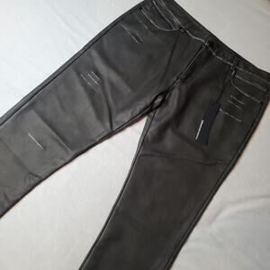 Rockstar Original Men's 42 Decco Distressed Faux Leather Stacked Flare Jeans